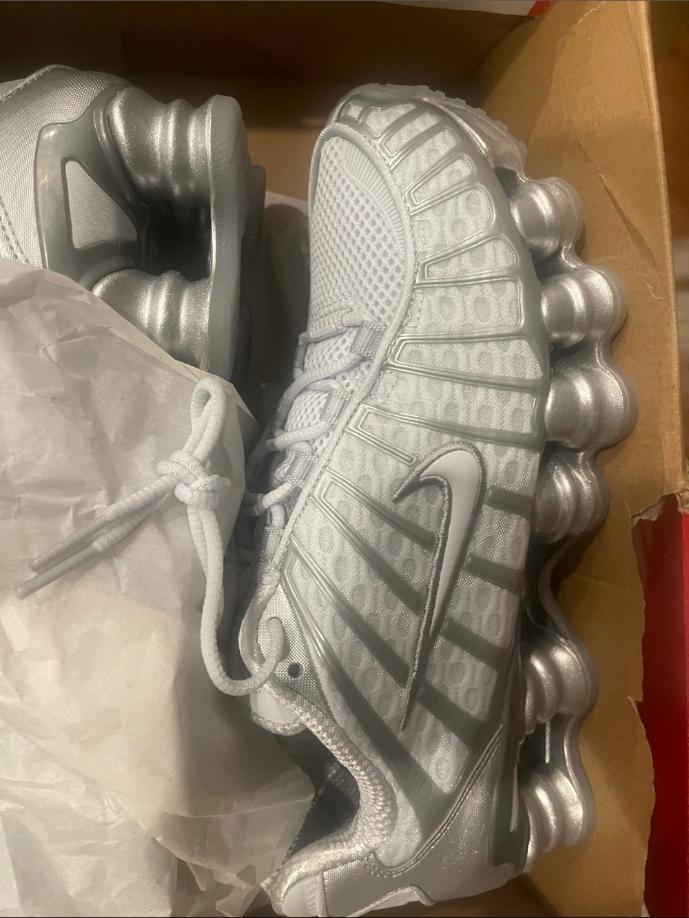 Nike Kids Silver Mesh Sneakers with Sculpted Spring Sole